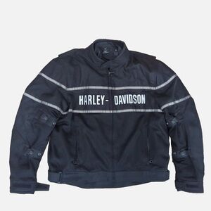 Harley Davidson Mens 3XL Classic Cruiser Mesh Rider Jacket HD Motorcycle Armored